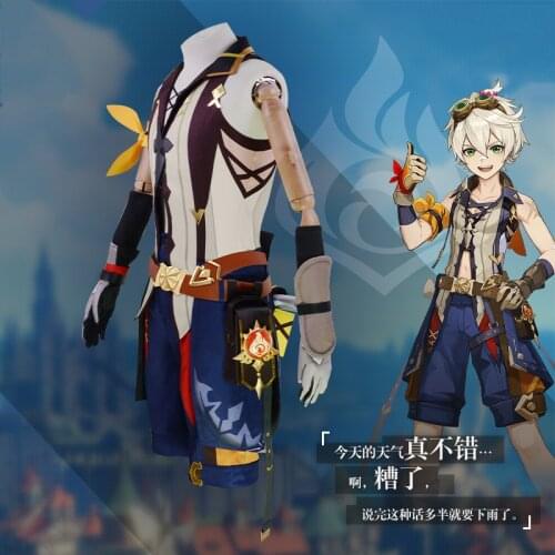 Anime Genshin Impact Bennett Mondstadt Game Suit Uniform Cosplay Costume Halloween Party Outfit For Men S-XXL 2021 NEW