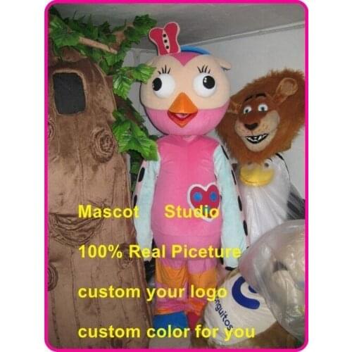 Pink Owl Mascot Costume Suit Cosplay Party Game Dress Outfit Halloween Adult Holiday Gift Promotion Event Play Animal