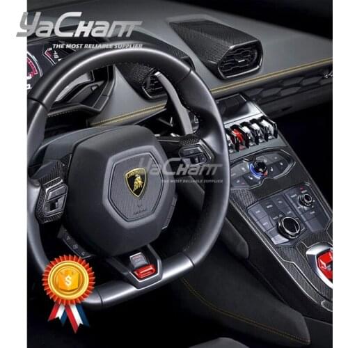 Forged / Plain Carbon Fiber Interior Trim Fit For 14-19 Huracan LP610-4 & LP580-2 Coupe Spyder Steering Wheel Panel Replacement
