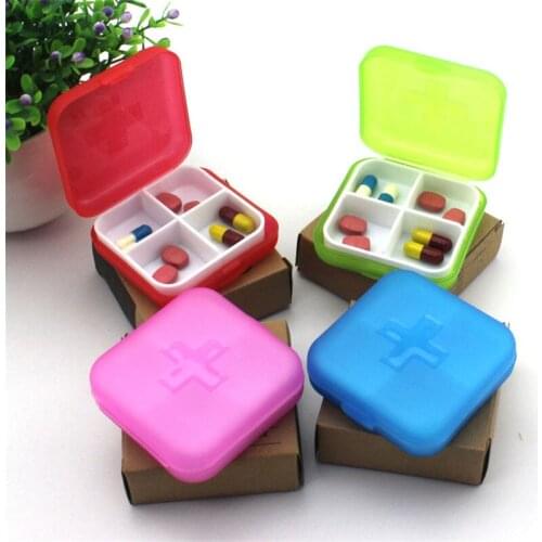 Portable Pill Cases Medicine Storage Box Holder Medicine Organizer Container Travel Drug Dispenser 4 Slots Health Care Tool