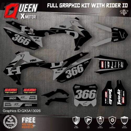 QUEEN X MOTOR Custom Team Graphics Backgrounds Decals Stickers Kit For HONDA 2014-2017 CRF250R 2013-2016 CRF450R 026