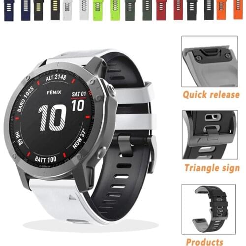 20 22 26mm Silicone Quick Fit Watchband Straps for Garmin Fenix 6S 6 6X Pro Easyfit Wrist Band For Garmin Fenix 5X 5 5S Plus 3HR