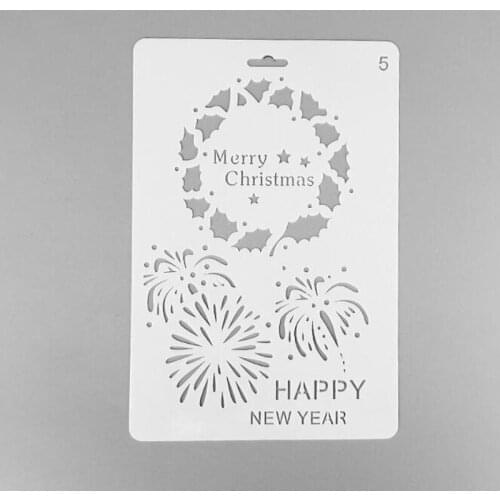 Christmas Wreath Decor Layering Stencils For Wall Stencil Reusable Scrapbooking Stencils Embossing Paper Card Christmas Stencils