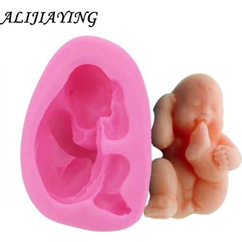 Silicone Molds for Cake Sugar Candy Mold DIY Design Fondant Decorating Tools 3D Sleep baby handmade soap mold D0202