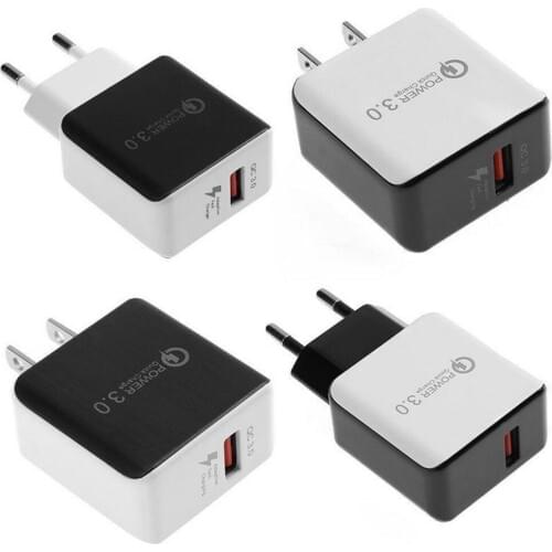 Quick Charge standard 3.0 USB 5V 3A 9V2A12V1.5A for Mobile Phone Single USB travel charger EU US Fast Charger Adapter
