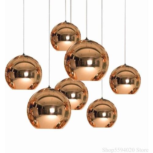 LED Glass Ball Pendant Lights Kitchen Dining Bar Pendant Lamp Modern Christmas Glass Ball Hanglamp Lighting Luminaire E27 Bulb