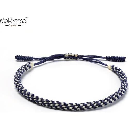MolySense Tibetan Buddhist Lucky Charm Tibetan Bracelets & Bangles For Men Handmade Knots Nylon Thread Macrame Rope Bracelet