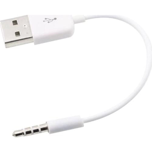 USB Short Charger Data White Cable 3.5mm Jack Adapter Charging Cord Line For Apple Ipod 3rd 4th 5th 6th 4/5/6 MP3 Player