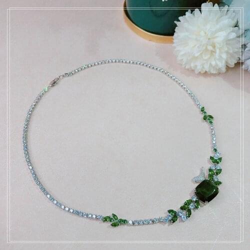 High-end fashion Grand Lady banquet necklace green The bird dance party Light and decoration Free shipping online celebrit