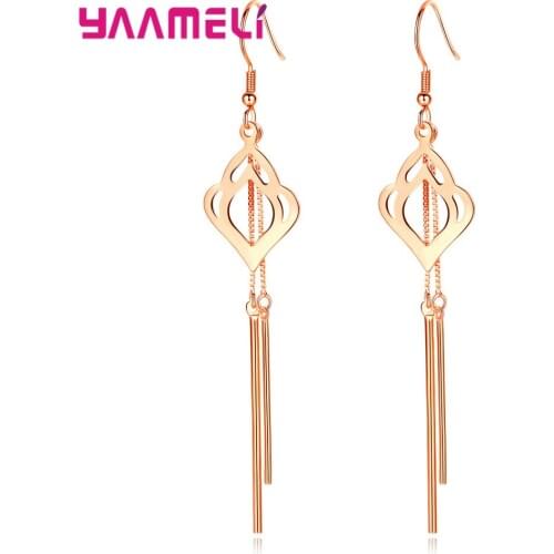 925 Sterling Silver Gemoetric Hook Earrings for Women Luxury Wedding Jewelry Sterling-silver-jewelry Wholesale Price