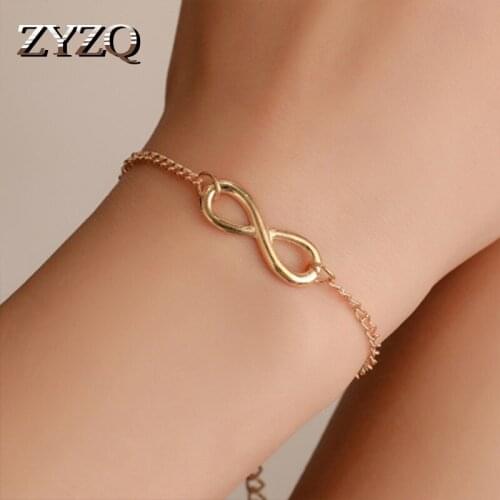 ZYZQ Simple Chain Bracelets For WOmen Trendy Lovely Geometric Bowknot Shaped Women Bracelets New Years Gift Wholesale Lots&Bulk