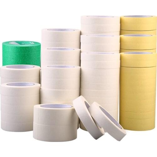 1 Piece of 10mm-50mm/20m Pure White Yellow Primary Color Decorative Paper Writable Self-adhesive Washi Masking Tape Supplies
