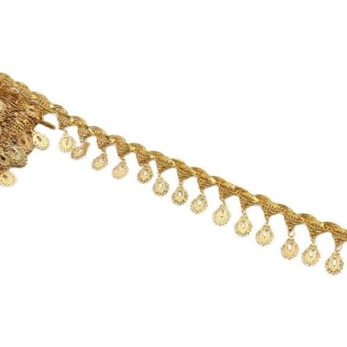 1yard 40mm Unique Gold Lace Trims Wedding Lace Fabric DIY Fringe Paillette Sequins Tassel Ribbon DIY Sewing Clothes Decoration