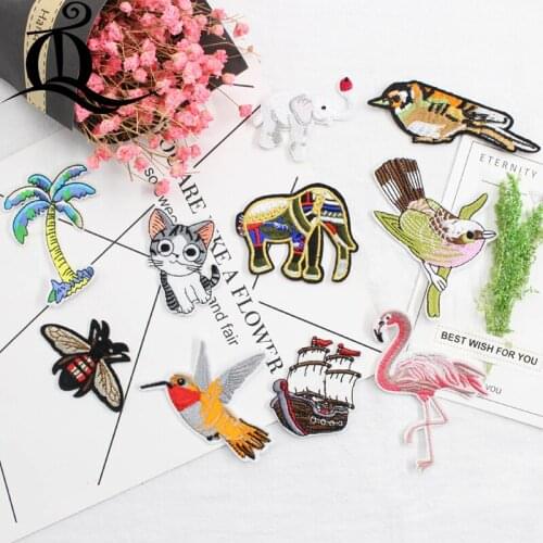 10Pcs/Set Mixed Brid Lips Patches For Clothing Jeans Jacket Kids Patches Stripes Stickers For Clothes Decoration E9