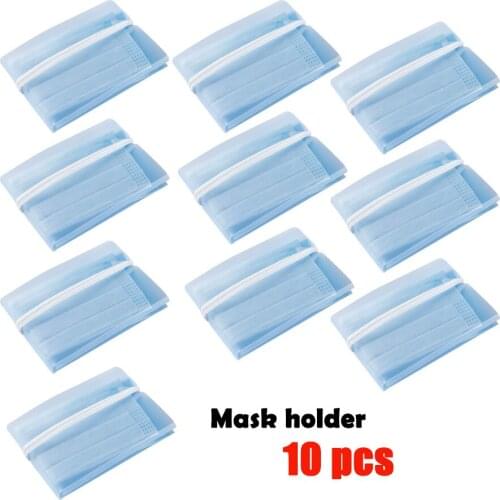 10 pcs Dustproof Mask Folder Container Foldable Face Masks Holder Clip Safe Pollution Disposable Portable Mask Storage Holder