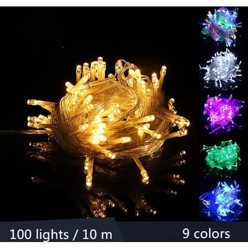 100 lights / 10 m Christmas Decorations for Home Lights Outdoor Led String Warm White led light strip led lamp free shipping