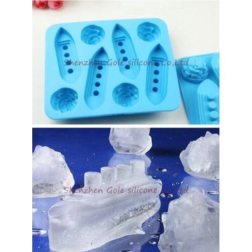 100pcs/lot Titanic Shaped Ice Cube Trays Mold Maker Boat Vessel Ice tray Titanic Chocolate mold