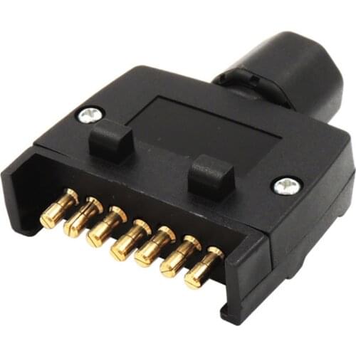 12V AU 7-Pin Flat Male Trailer Plug Adapter Waterproof Truck Light Connector Plug for Caravan RV Trailer Side Lamp