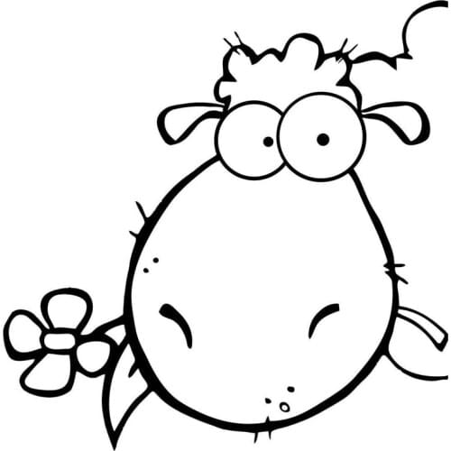 14.1*14.3CM Fashion Car Styling Decals Cartoon Funny Sheep Vinyl Car Sticker Accessories Black/Silver S1-2789