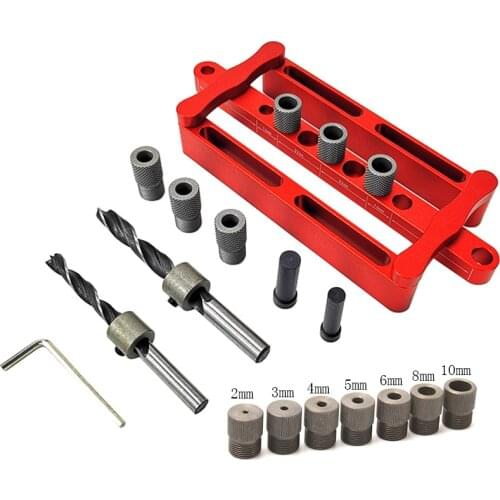 3 in 1 Doweling Jig Self-Centering Pocket Hole Jig Woodworking Drilling Guide Puncher Locator DIY Joinery Carpentry Tools