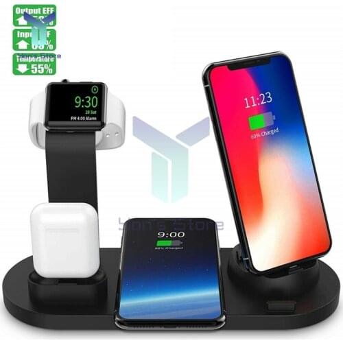 4 in 1 Wireless Charger Watch Charger Dock Multifunctional Support For Phone Charging Station Micro USB C Stand Fast Charging