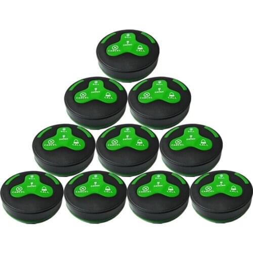 433.92mhz Waterproof Wireless Beeper Calling System Waiter Buzzer Server Service 10pcs Table Call Button for Restaurant K-H4