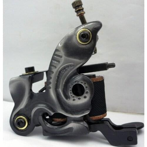 5Pcs/lot Professional Handmade Tattoo Machine 10 Wrap Coils Iron Cast Frame Custom Tattoo Gun For Liner Shader HTM-6239