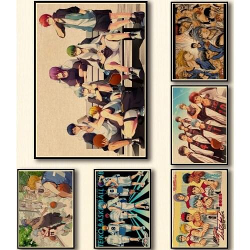 50 Designs Anime Kuroko No Basket Kraftpaper Poster HomeDecal Painting Wall Sticker for Coffee House Bar A3 42X30CM