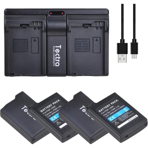 3600mAh 4PCS Game console Battery+KB USB Dual Charger for Sony PlayStation Portable Console PSP 1000 PSP-110 Lithium Batteries