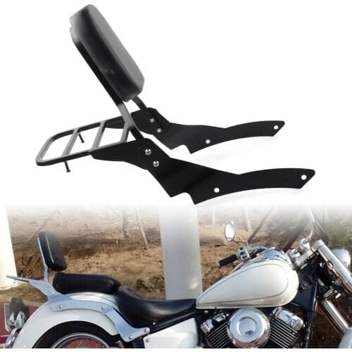 Motorcycle Backrest Sissy Bar Luggage Rack with Leather Pad For Yamaha V-Star XVS400 XVS650 Dragstar 400 650 Classic 1998-2014