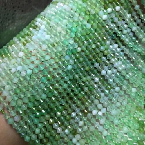 Loose beads Gradient color green Australia Jad Faceted unique shape 4mm for DIY jewelry making loose beads FPPJ wholesale nature
