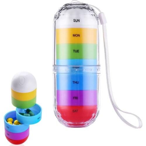 Weekly Pill Box Organizer Seven-day Waterproof Pocket Pill Storage Box Portable Medicine Holder Organizer Case