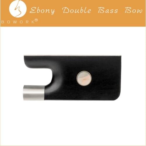 BOWORK Cupronickel Mounted Advanced Level Ebony Frog for 4/4 Double Bass Bow Frog
