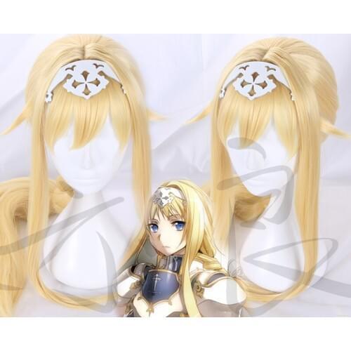 Sword Art Online Cosplay Wig Alice Synthesis Thirty Blonde Long Braids Adult Synthetic Hair
