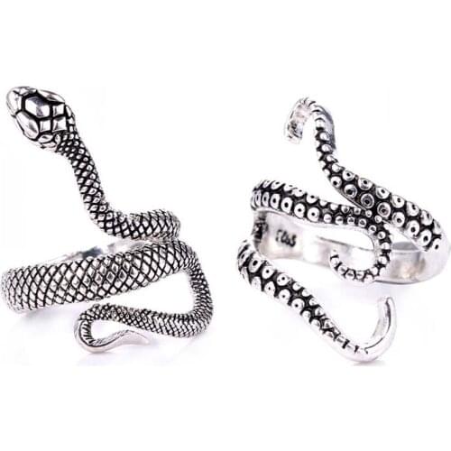 Snake Rings 2021 Fashion Adjustable Animal Octopus Rings Set For Men Women Gothic Retro Stylish Teen Boy Girl Halloween Jewelry