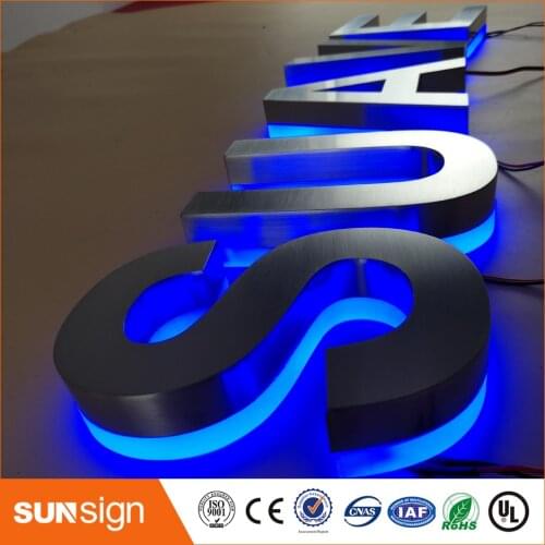 Top sale stainless steel acrylic 3d backlit light sign led letters