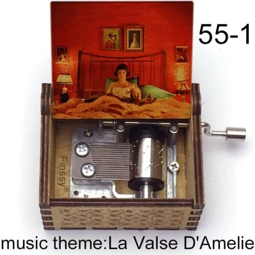 Color Print Amelie Music Theme La Valse D'Amelie Music Box Hand Musical Box Movie Fans New Year Christmas Music Gifts for Girls