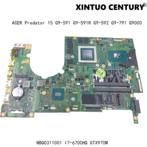NBQ0311001 For ACER Predator 15 G9-591 G9-591R G9-592 G9-791 G9000 Laptop Motherboard P5NCN/P7NCN W/ I7-6700HQ N16E-GT-A1 Tested