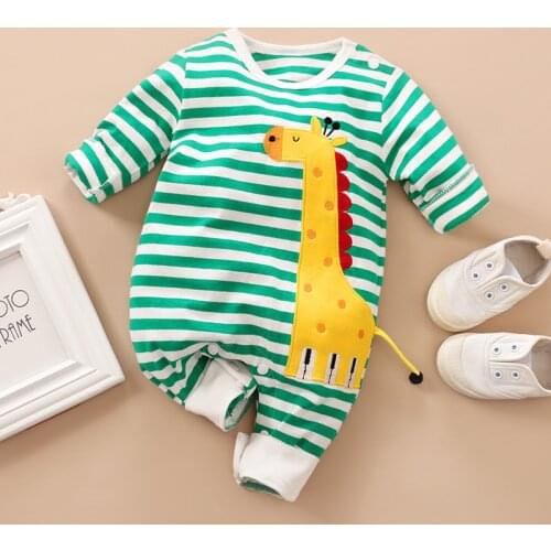 Newborn Baby Boy Clothes Long Sleeve Girl Onesie Cartoon Deer Romper Jumpsuit Infant Costume Pajamas Babygrow Outfit Clothing