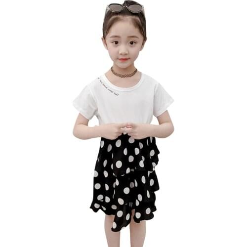 Girl Dress Dot Pattern Girl Dress Patchwork Kid Dress Letter Pattern Costume Girl