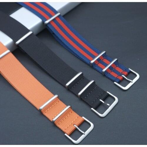 Premium Quality Herringbone 20mm 22mm Seatbelt Watch Band Nylon Nato Strap For 007 James Bond Military Watch