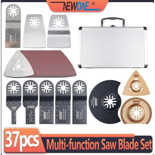 NEWONE Oscillating Multitool Saw Blades Renovator Accessory Kit with Aluminum Case for Sanding Grinding fit for Fein Bosch etc