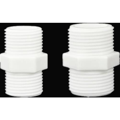 Plastic Nylon 1/8" 1/4" 3/8" 1/2" 3/4" 1" BSP Male Thread Equal Hex Nipple Union Pipe Coupling Fitting Connector Coupler