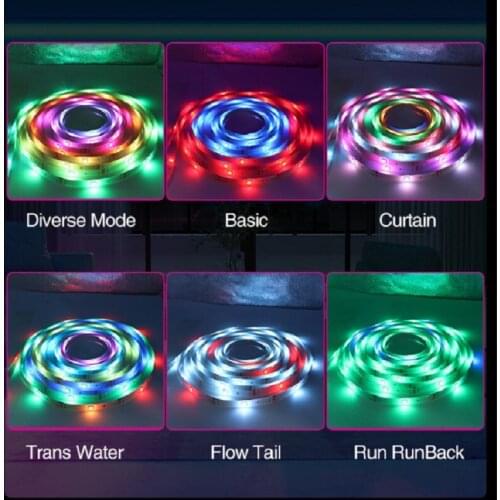RGBIC Led Strip Lights Usb Powered Led Lights Strips Rgb 5050 Lights For Room Fita Leds Bande App Controle Bluetooth