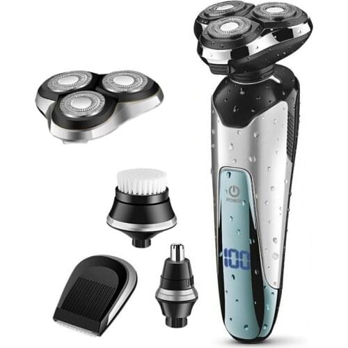 LED remind shaver for men rechargeable electric shaver washable beard razor facial cleaning brush Precision Trimmer mustache