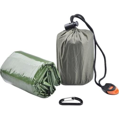 Outdoor Bivy Emergency Sleeping Bag Camping Survival Thermal Blanket Mylar Waterproof Emergency Gear Compact Windproof