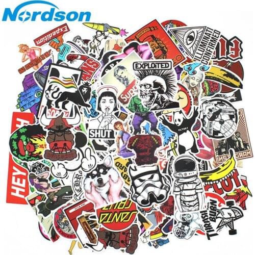 100 Pcs Waterproof Mixed DIY Motorcycle moto Bike Car Stickers Decal laptop luggage Skateboard Sticker car Styling Decal Sticker