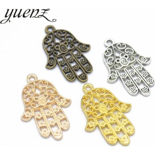 YuenZ 10pcs 6 color Antique Silver color Hand of Fatima Charms Pendant DIY Handmade Jewelry Accessories 30*20mm I119
