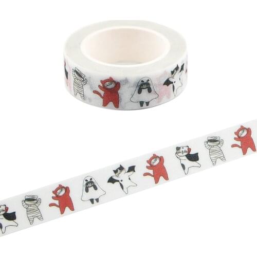 Ransitute R1213 Funny Cute Cat Creative DIY Matte Tape Waterproof Stickers School Supplies Stationery Hand Ledger Decorations