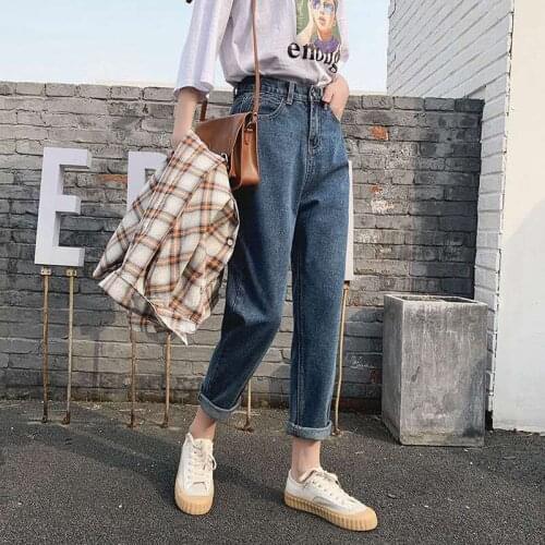 Woman Jeans Pants Spring And Autumn High Waist Straight Loose Trousers Pantalones Vaqueros Mujer